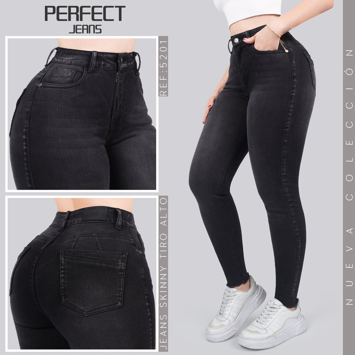 Jeans Skinny Tiro Alto 5201