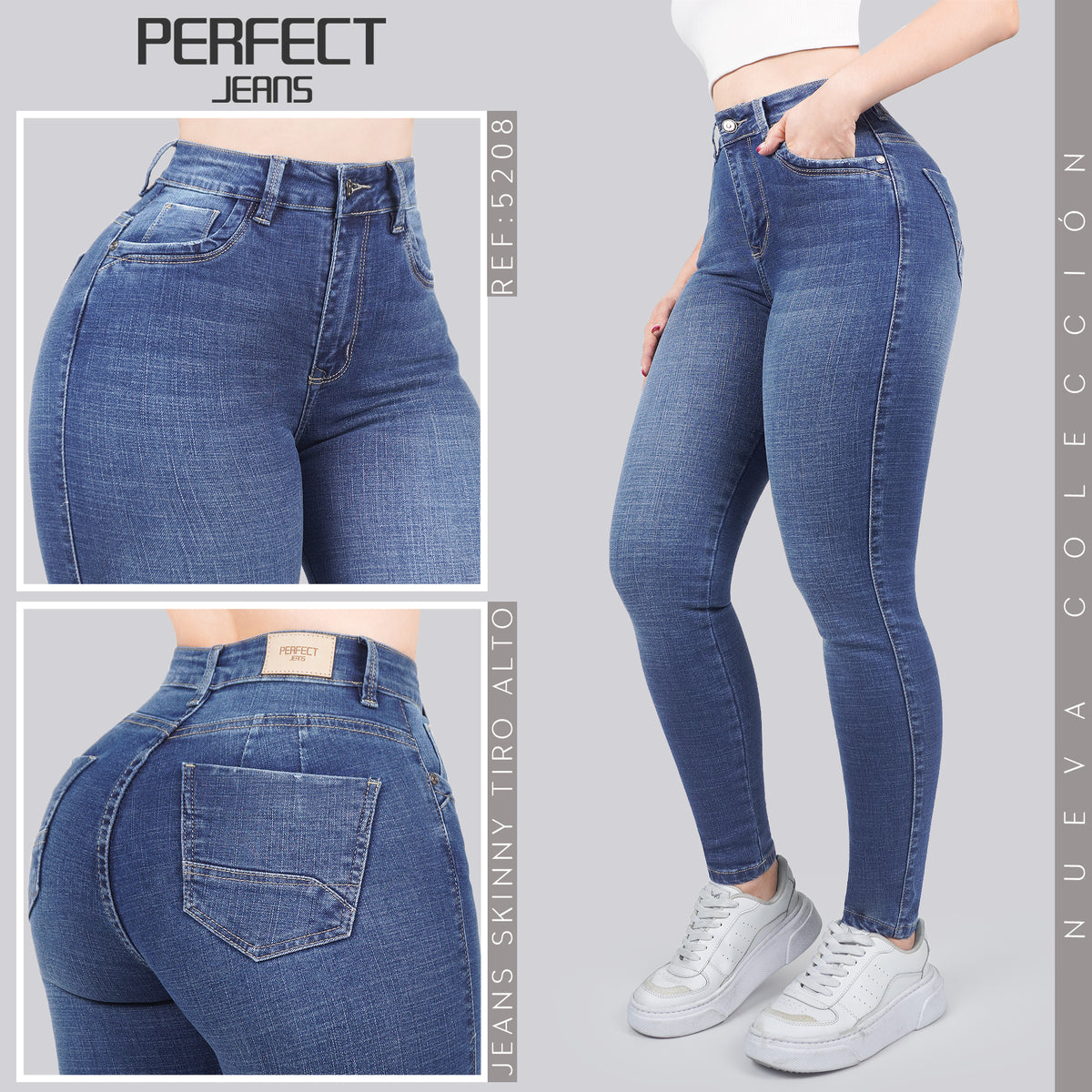 Jeans Skinny Tiro Alto 5208