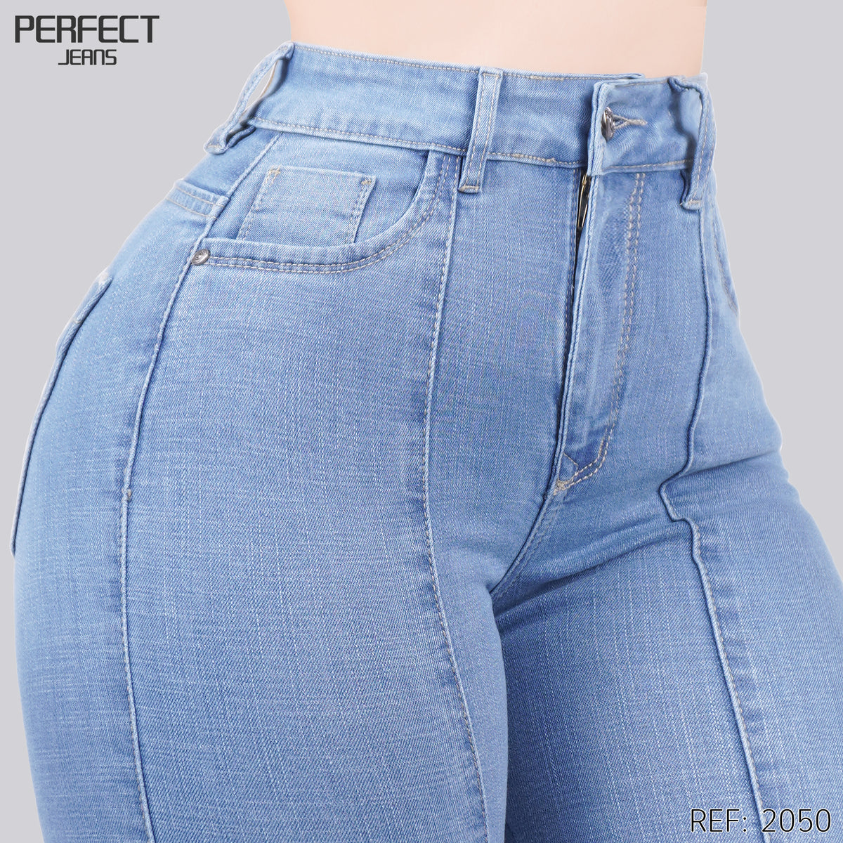 Jeans Skinny Flare Tiro Alto 2050