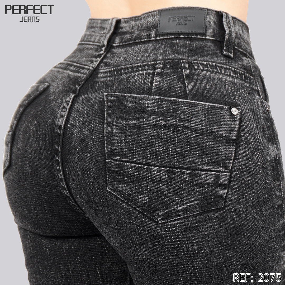 Jeans Skinny Flare Tiro Alto 2075
