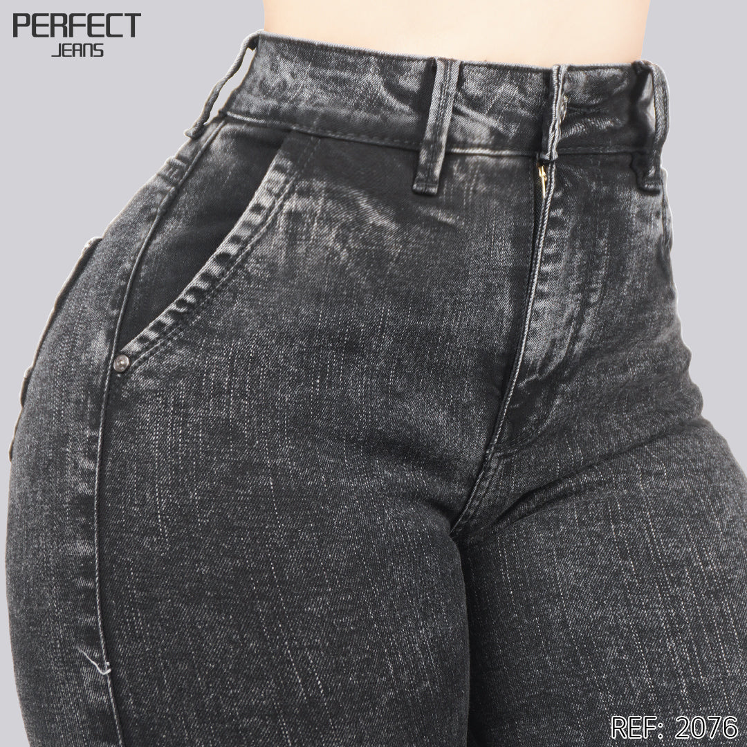 Jeans Skinny Flare Tiro Alto 2076