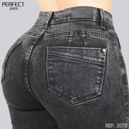 Jeans Skinny Flare Tiro Alto 2076