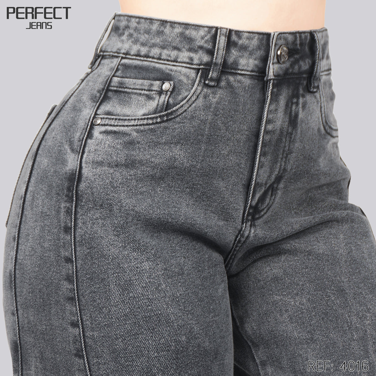 Jeans Straight Semirrígido Tiro Alto 4016