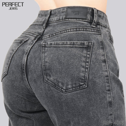 Jeans Straight Semirrígido Tiro Alto 4016