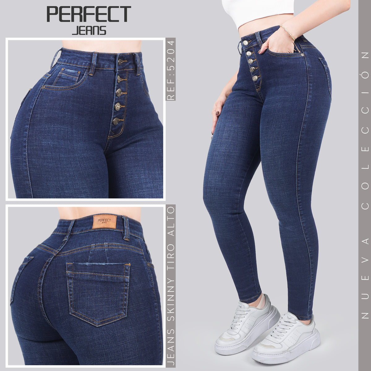 Jeans Skinny Tiro Alto 5204