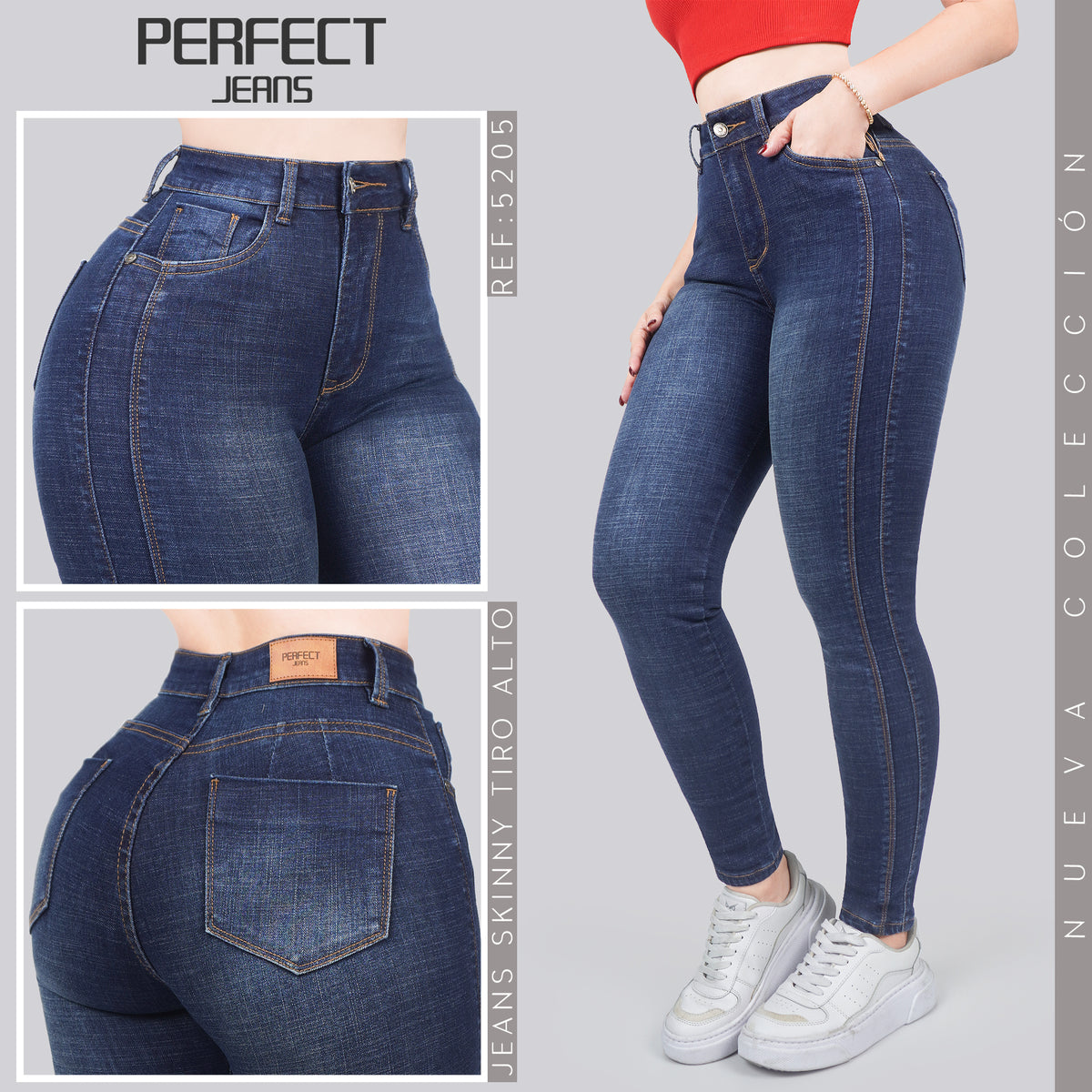 Jeans Skinny Tiro Alto 5205
