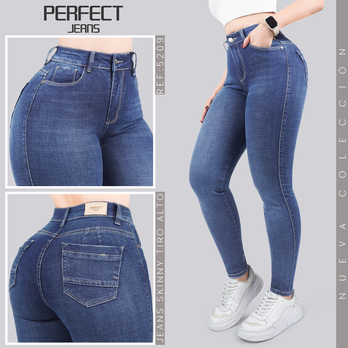 Jeans Skinny Tiro Alto 5209