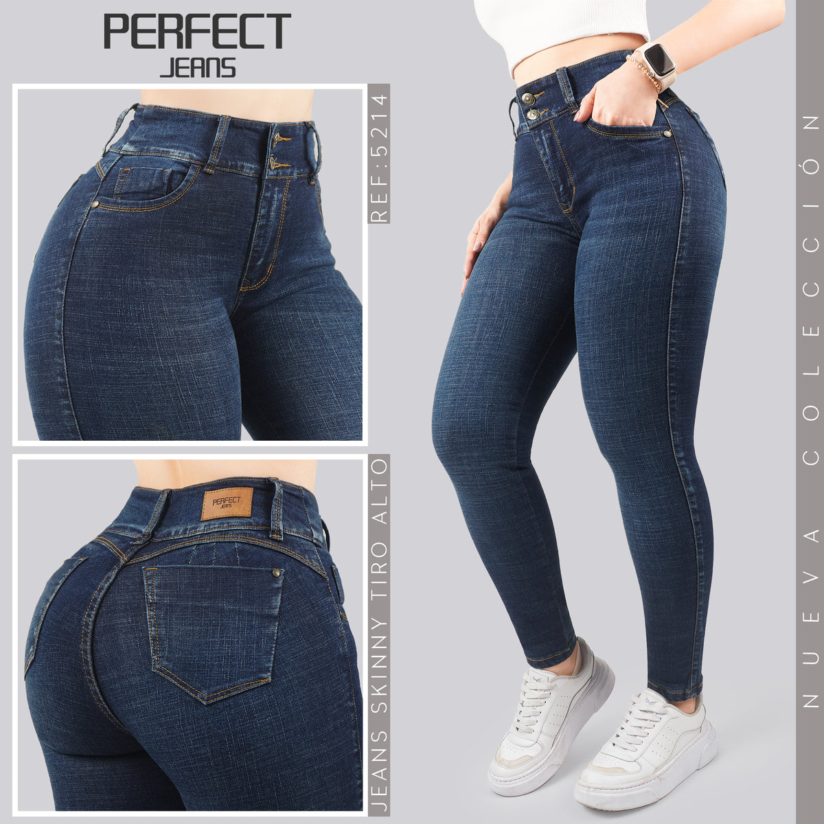 Jeans Skinny Tiro Alto 5214